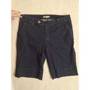 Cabi Women Shorts Size 12 Dark Wash Denim Lou Bermuda Style 891 Preppy Normcore